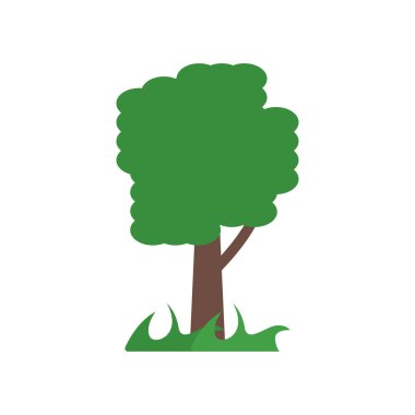 Ağaç simge vektör işareti ve beyaz arka plan üzerinde T izole sembolü