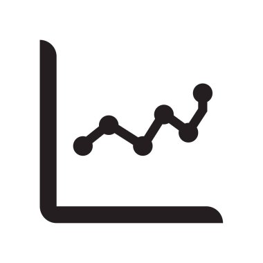 Çizgi nokta grafik simge vektör işareti ve üzerinde beyaz bac izole sembolü