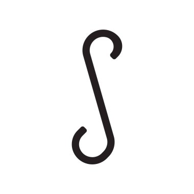 Ayrılmaz simge vektör işareti ve beyaz arka plan üzerinde Integral işareti logo kavramı izole sembolü