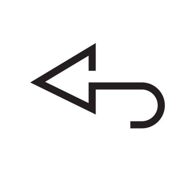 sol ok simge vektör işareti ve üzerinde beyaz backgro izole sembolü