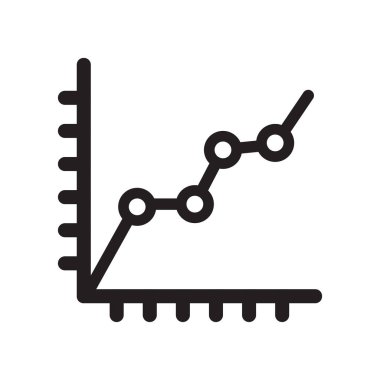 Çizgi grafik simge vektör işareti ve üzerinde beyaz backgro izole sembolü
