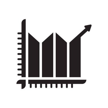 Çubuk grafik simge vektör işareti ve üzerinde beyaz backgrou izole sembolü