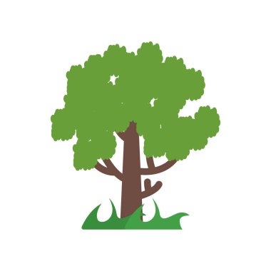 Ağaç simge vektör işareti ve beyaz arka plan üzerinde T izole sembolü