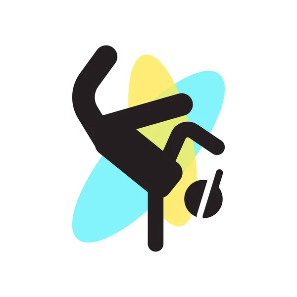 Breakdancing Bailarín icono signo vectorial y símbolo aislado en whit — Archivo Imágenes Vectoriales