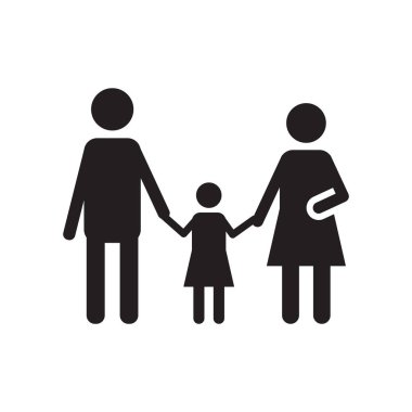 Aile simge vektör işareti ve beyaz arka plan üzerinde izole sembolü,