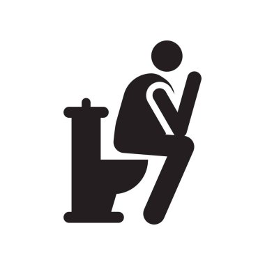 Tuvalet simge vektör işareti ve beyaz arka plan üzerinde tuvalet logo kavramı simge izole sembolü