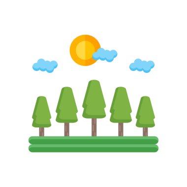 Orman simge vektör işareti ve beyaz arka plan üzerinde izole sembolü