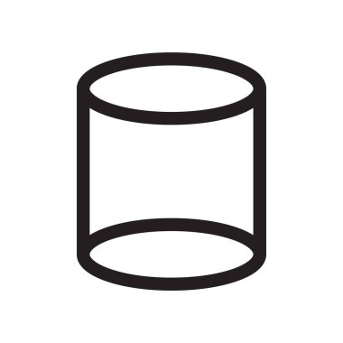 Silindir volumetrical şekil simge vektör işareti ve beyaz arka plan üzerinde silindir volumetrical şekil logo kavramı izole sembolü