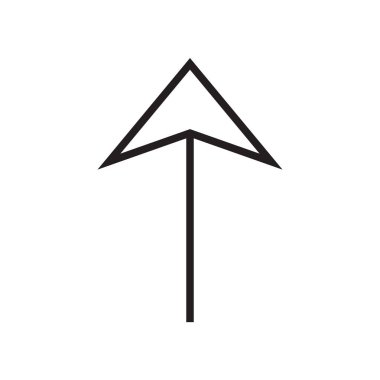 Ok simge vektör işareti ve üzerinde beyaz adam izole sembolü