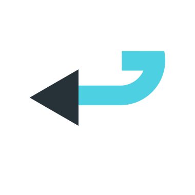 sol ok simge vektör işareti ve üzerinde beyaz backgro izole sembolü