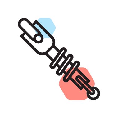 Darbe emici simge vektör işareti ve üzerinde beyaz bac izole sembolü