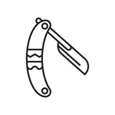 Ustura simge vektör işareti ve beyaz arka plan üzerinde izole sembolü, 