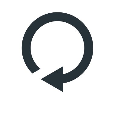 sol ok simge vektör işareti ve üzerinde beyaz backgro izole sembolü