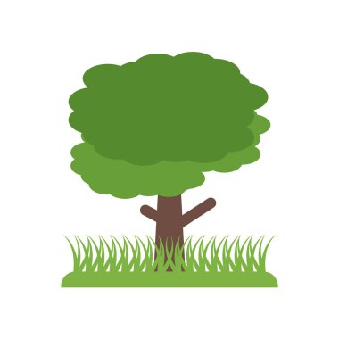 Ağaç simge vektör işareti ve beyaz arka plan üzerinde T izole sembolü