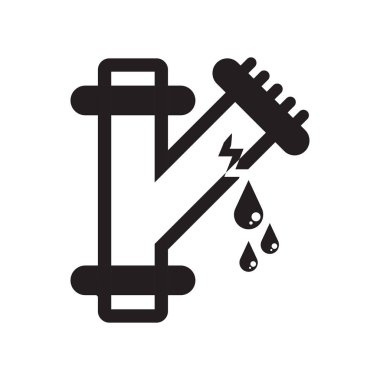 Simge vektör işareti ve beyaz arka plan üzerinde izole sembolü borular, 