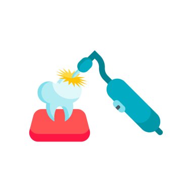 Diş hekimi simge vektör işareti ve beyaz arka plan üzerinde izole sembolü