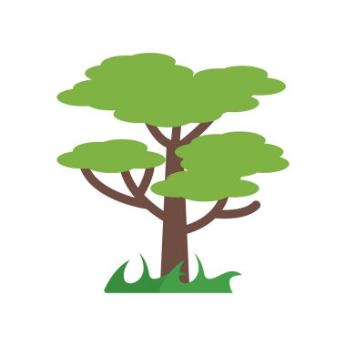 Ağaç simge vektör işareti ve beyaz arka plan üzerinde T izole sembolü