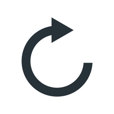 Sağ ok simge vektör işareti ve üzerinde beyaz backgr izole sembolü