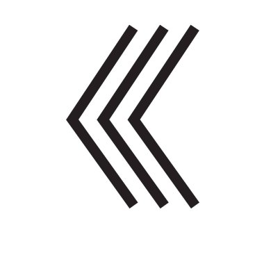 sol ok simge vektör işareti ve üzerinde beyaz backgro izole sembolü