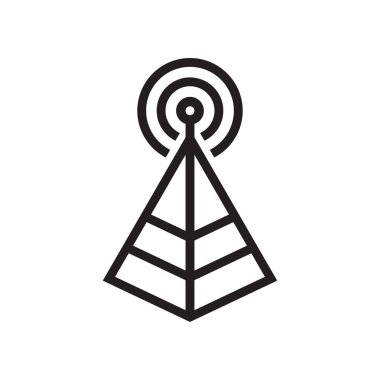 Wi Fi sinyal siluet simge vektör işareti ve üzerinde izole sembolü 