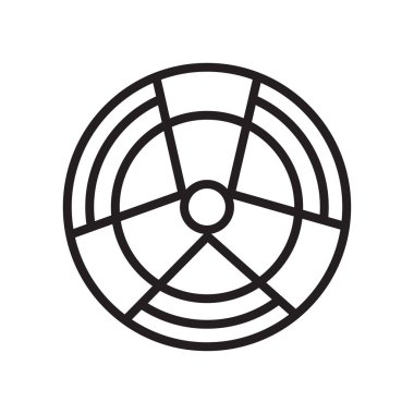 Nükleer simge vektör işareti ve beyaz arka plan üzerinde izole sembolü