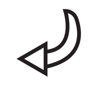 sol ok simge vektör işareti ve üzerinde beyaz backgro izole sembolü