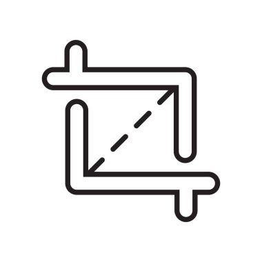 Kırpma simge vektör işareti ve beyaz arka plan üzerinde C izole sembolü