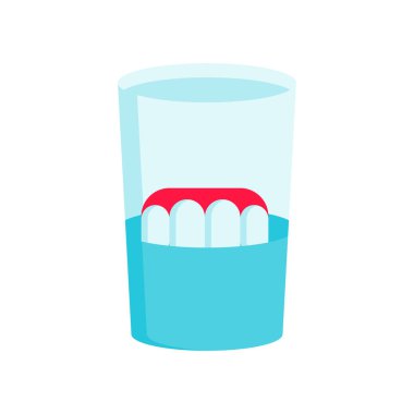 Takma diş simge vektör işareti ve beyaz arka plan üzerinde izole sembolü