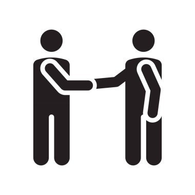 Toplantı simge vektör işareti ve beyaz arka plan üzerinde toplantı logo kavramı simge izole sembolü