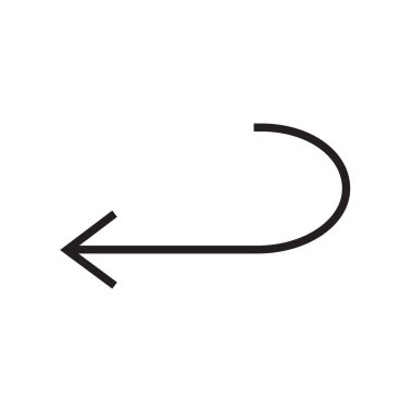 sol ok simge vektör işareti ve üzerinde beyaz backgro izole sembolü