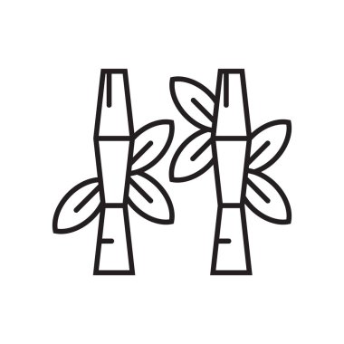 Bambu simge vektör işareti ve beyaz arka plan üzerinde izole sembolü