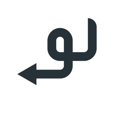 sol ok simge vektör işareti ve üzerinde beyaz backgro izole sembolü