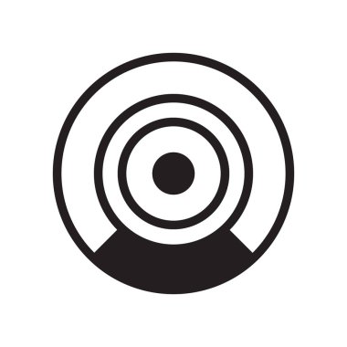 Yükleme işlemi simge vektör işareti ve üzerinde beyaz ba izole sembolü