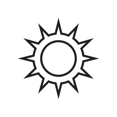 Parlaklık simge vektör işareti ve üzerinde beyaz backgro izole sembolü