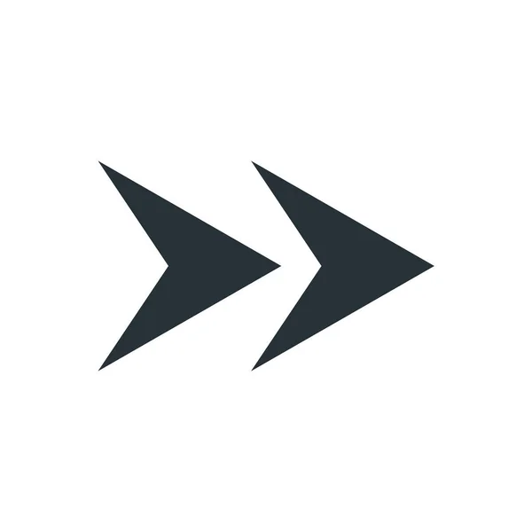 Icona freccia destra segno vettoriale e simbolo isolato sul dorso bianco — Vettoriale Stock