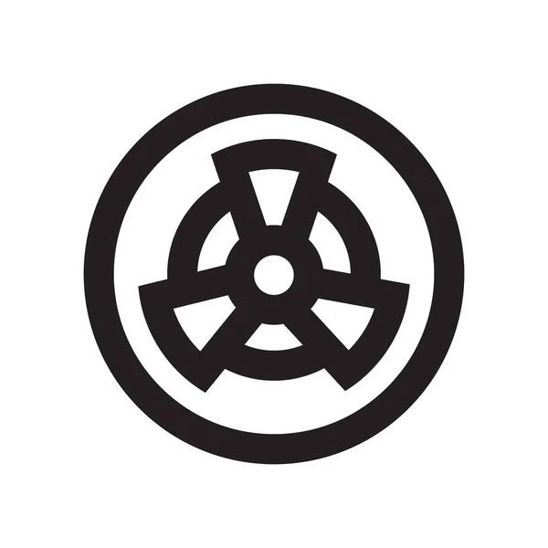 Icono nuclear signo vectorial y símbolo aislado sobre fondo blanco — Vector de stock