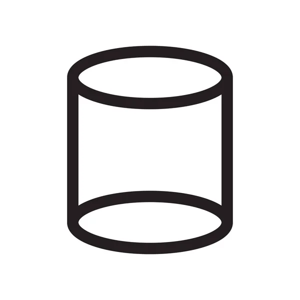 Cilindro volumétrico forma ícone vetor sinal e símbolo isolado no fundo branco, Cilindro volumétrico forma logotipo conceito —  Vetores de Stock