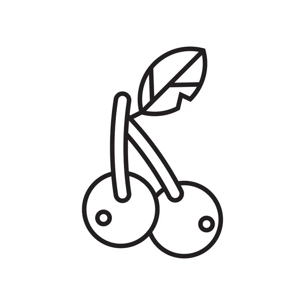 Icône cerise signe vectoriel et symbole isolé sur fond blanc , — Image vectorielle