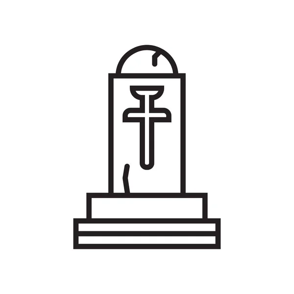Mezar taşı simge vektör işareti ve üzerinde beyaz backgrou izole sembolü — Stok Vektör