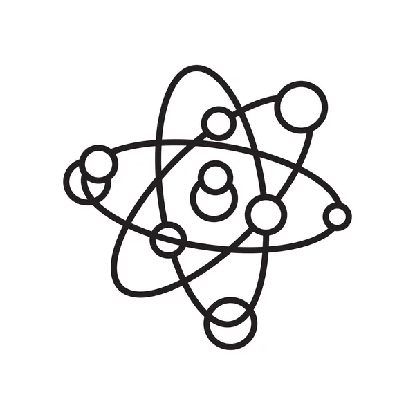 Знак и символ вектора атома изолированы на белом фоне, A — стоковый вектор