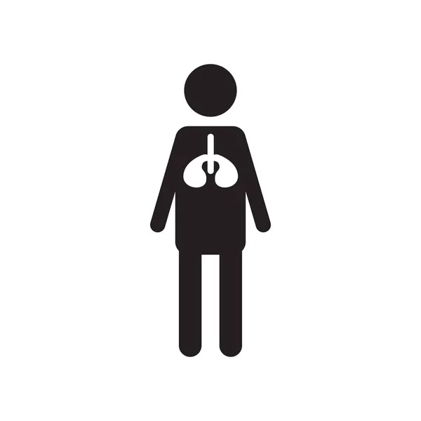 Pulmonaire pictogram vector teken en symbool op witte CHTERGRO geïsoleerd — Stockvector