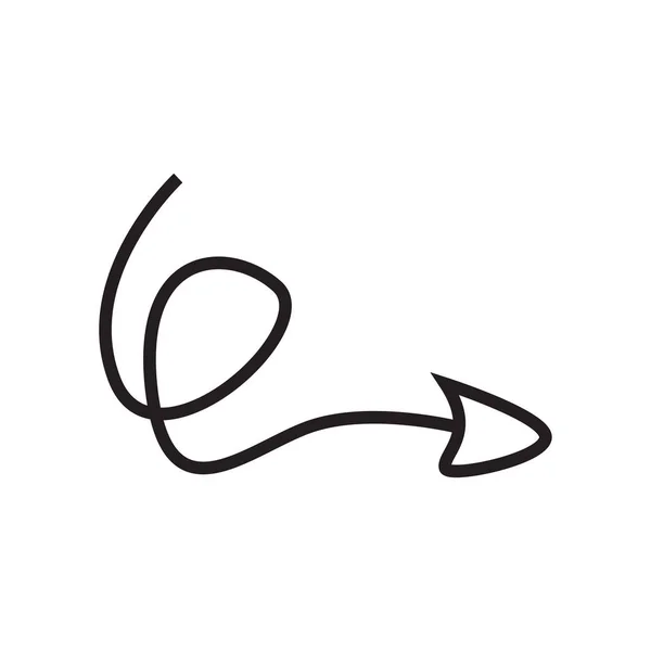Swirly Flecha Icono Vector Aislado Fondo Blanco Para Diseño Web — Vector de stock