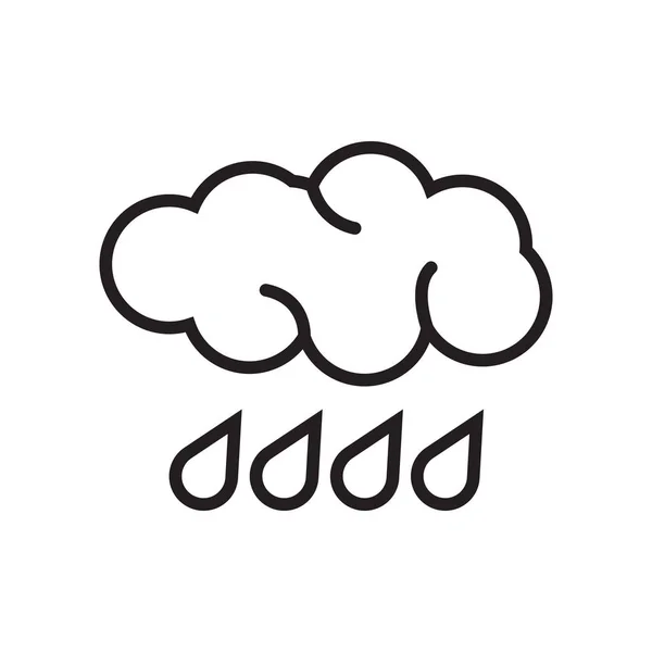 Icono de lluvia signo vectorial y símbolo aislado sobre fondo blanco, concepto de logotipo de lluvia — Vector de stock