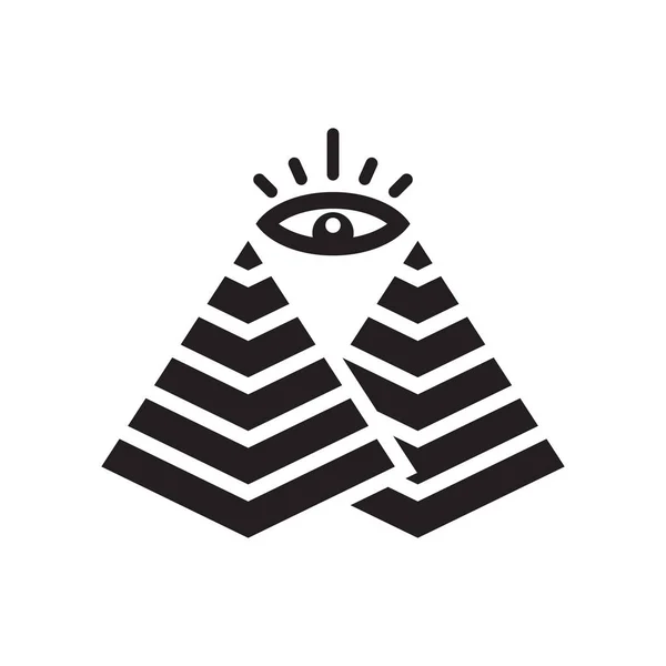 Signo de vector de icono de pirámide y símbolo aislado sobre fondo blanco — Vector de stock