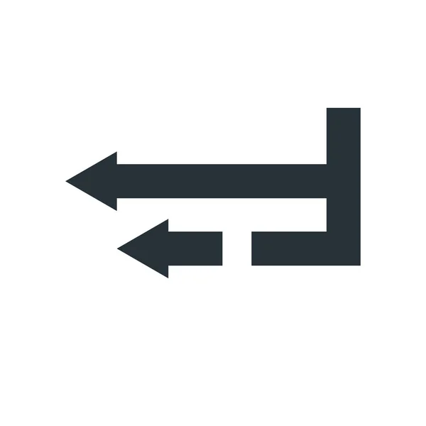 Flecha izquierda icono signo vectorial y símbolo aislado en blanco backgro — Archivo Imágenes Vectoriales
