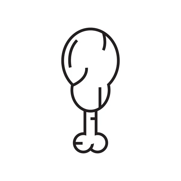 Signo vetor ícone perna de frango e símbolo isolado no backgr branco — Vetor de Stock