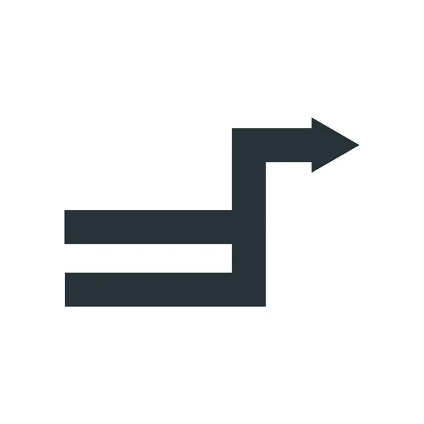Icône flèche droite signe vectoriel et symbole isolé sur backgr blanc — Image vectorielle