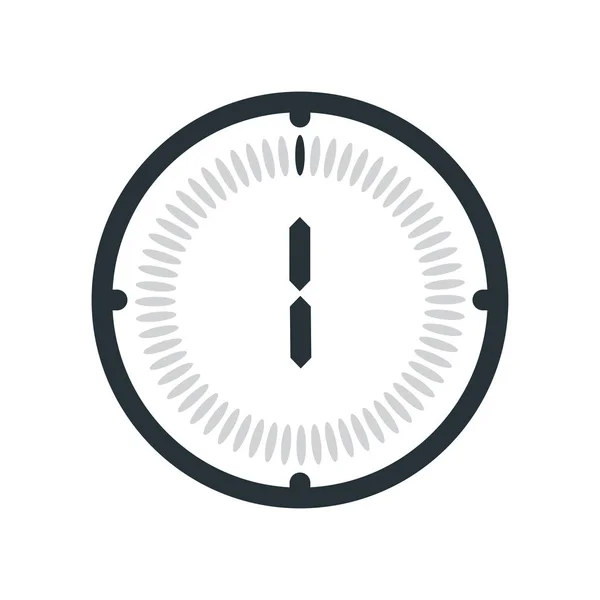 Het pictogram van de 1 minuut geïsoleerd op een witte achtergrond, klok en horloge, — Stockvector