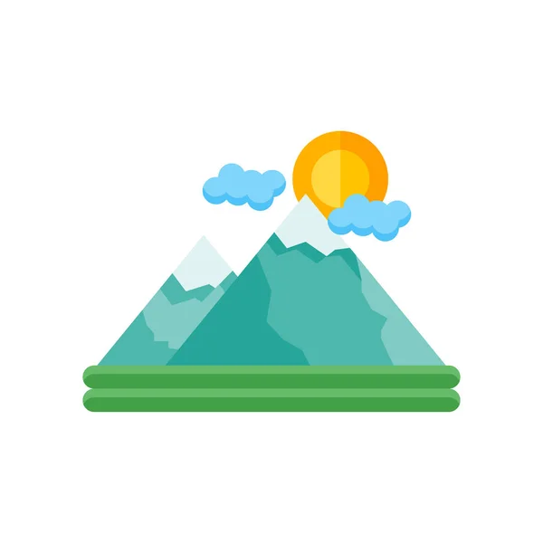Icône des montagnes signe vectoriel et symbole isolé sur fond blanc — Image vectorielle