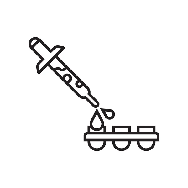 Pipette Symbol Vektorzeichen und Symbol isoliert auf weißem Hintergrund — Stockvektor